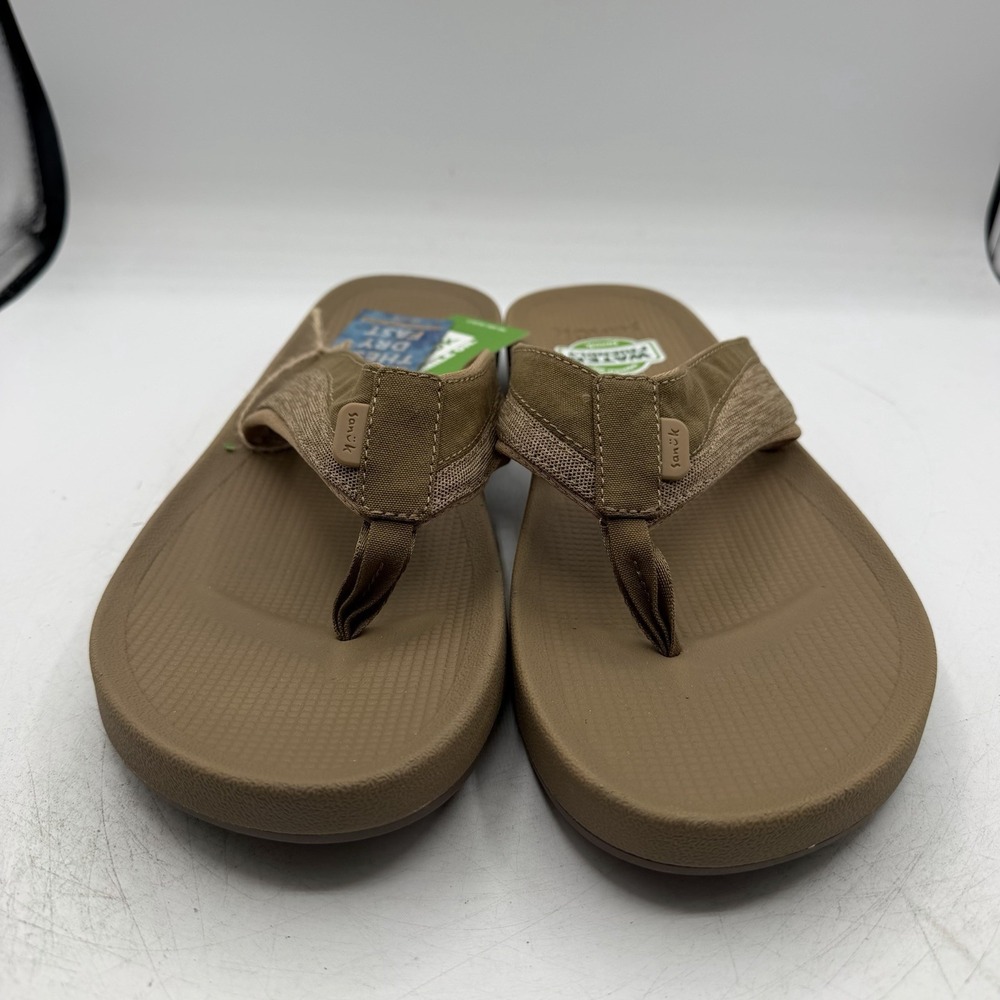 Sanuk Cosmic Seas Mesh Flip Flops Mens Sz 13 Tan Brown Thong Sandals 1152872 NWT - Picture 4 of 11